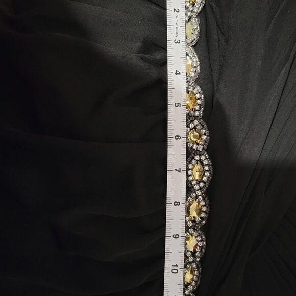 * MY MICHELE BLACK ASYMMETRICAL MAXI GOWN - Picture 10 of 10